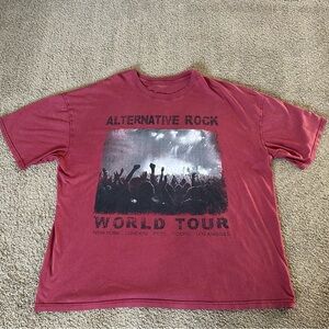 Arizona Jean Co Alternative Rock World Tour Graphic T-Shirt Red Men's